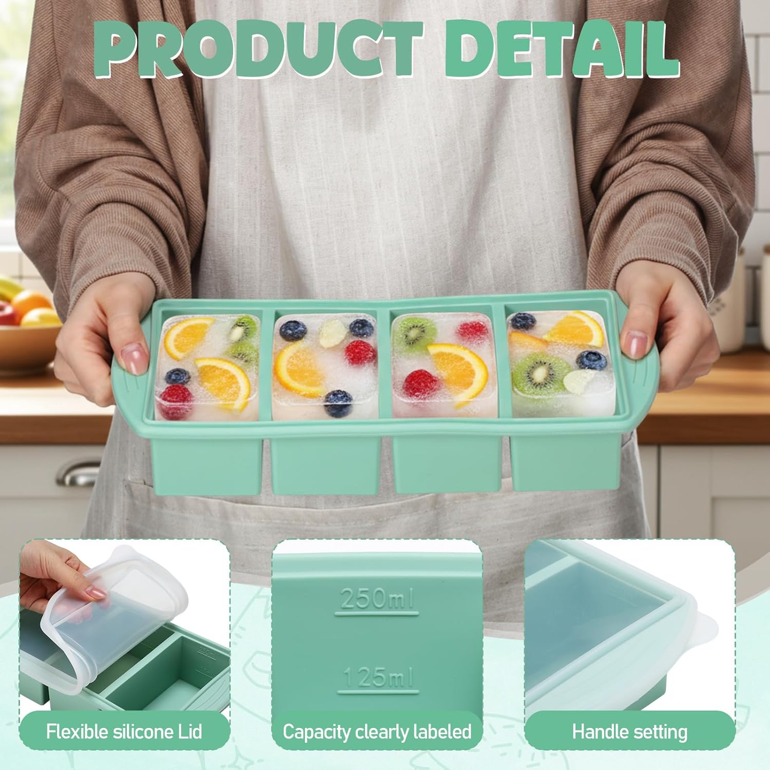 Bandeja de silicona para conge - Baby Products Cream reseña y precio